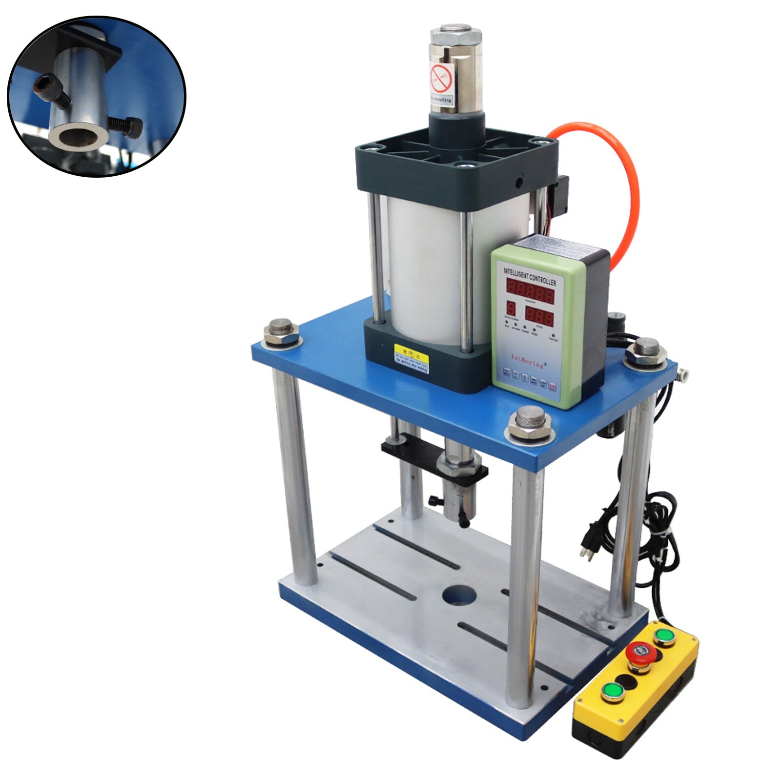2866LBS/1300kg Pneumatic Punch Press Machine w/Controller Footswitch 2-4″ Stroke