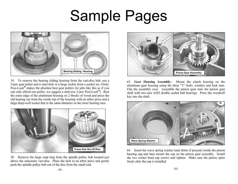 Rebuild Manual For Bridgeport 2J Variable Speed Mill