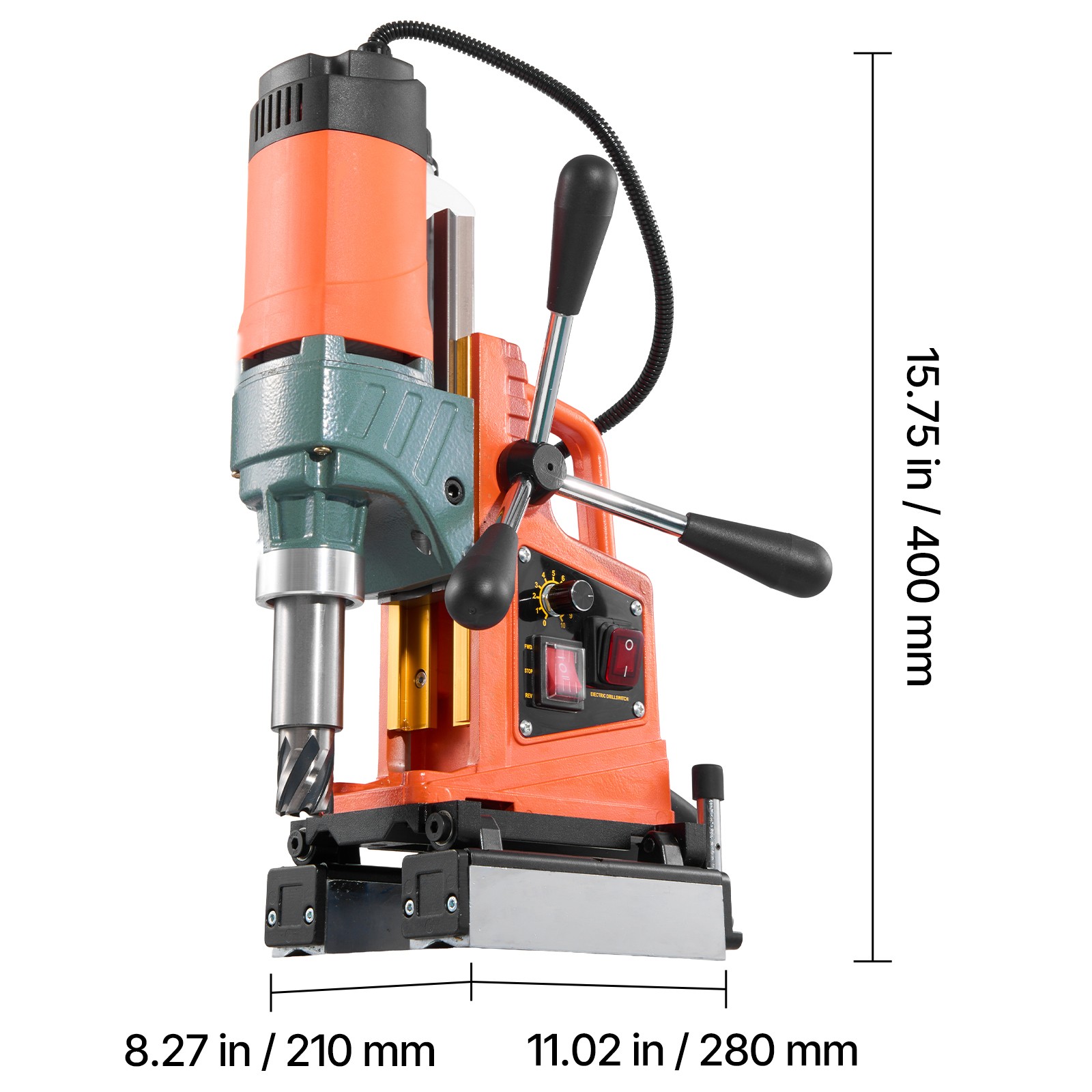 Uimoso Magnetic Drill Press 1400W 0-750 RPM with 11 Core Drill Bits