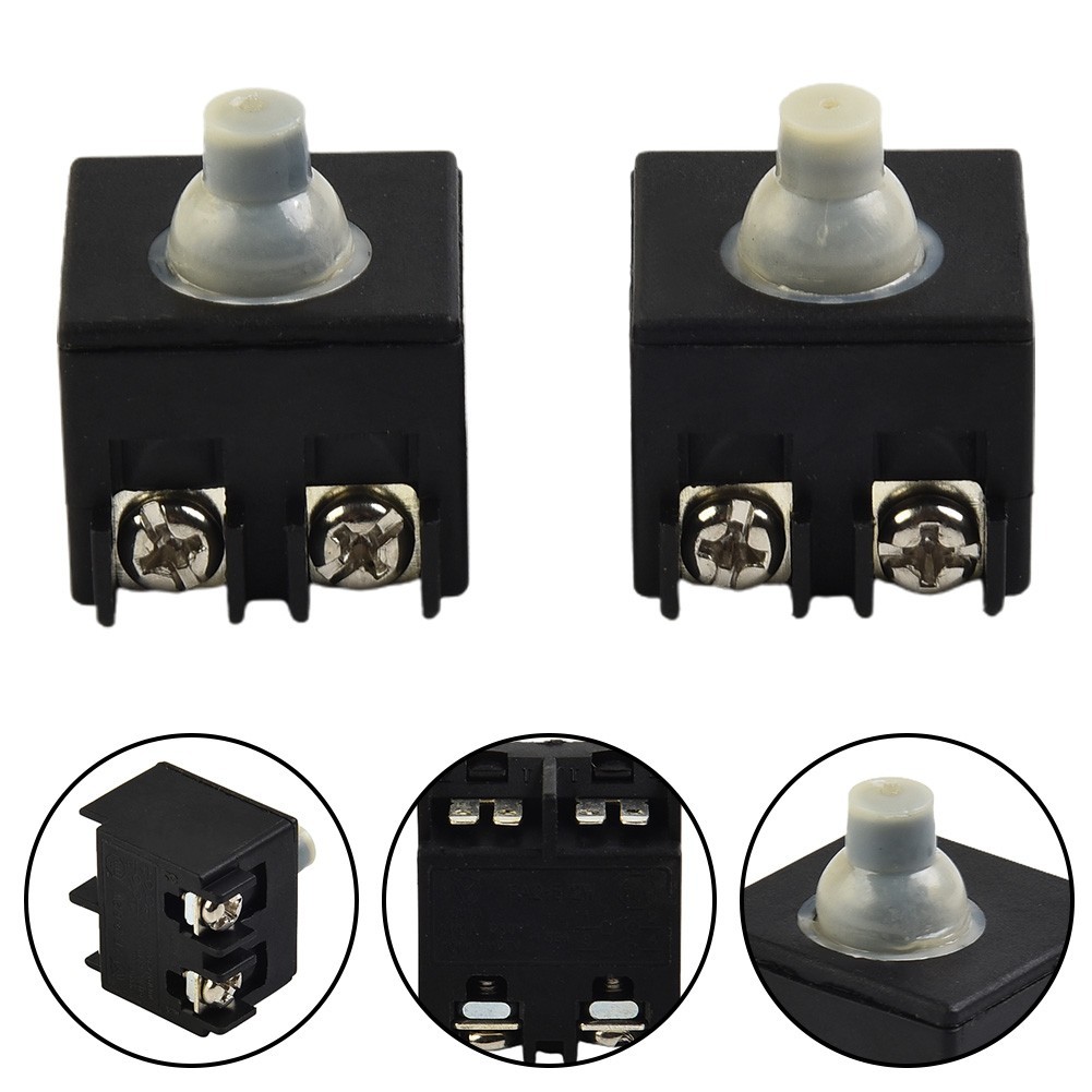 Switch Angle Grinder Parts Plastic & Metal Push Button 250 (V) 2pcs 6 (A)