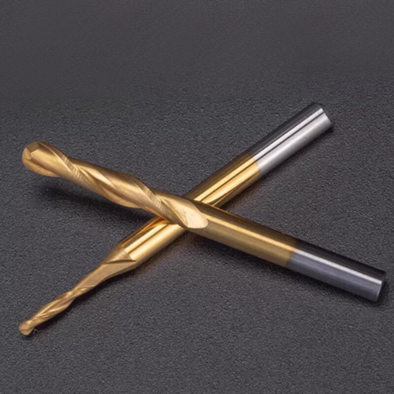3.175mm Shank Carbide Ball Nose End Mill 2 Flute Milling Cutter Drill Ti Coated