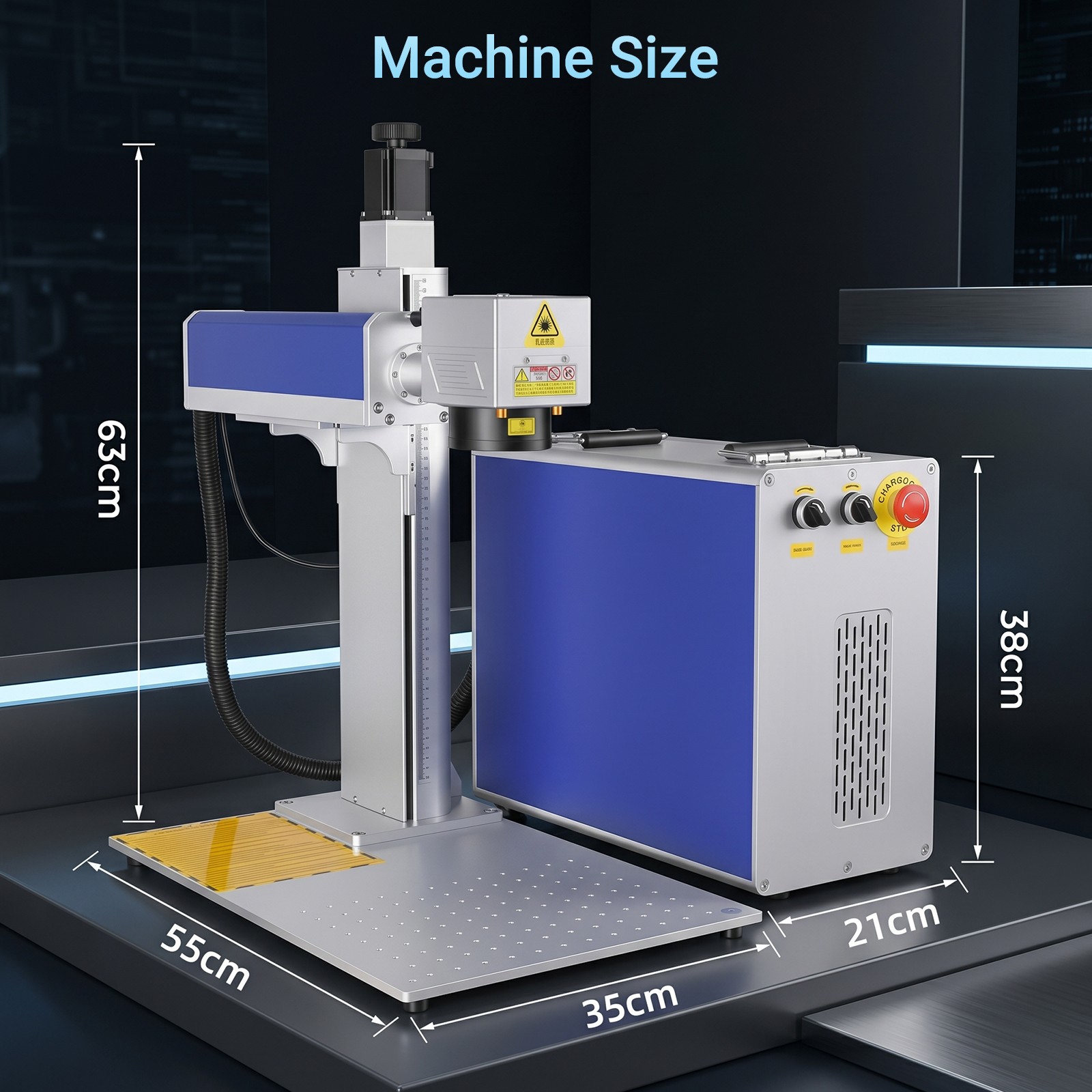 60W Auto Focus JPT MOPA M7 Fiber Laser Marking Engraving Machine Engraver Marker