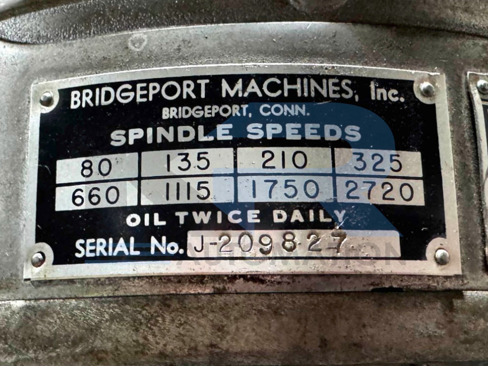 Bridgeport 155721 Vertical Milling Machine 1HP 3Ph 200-460V 1.9-4.0A 56-12 Frame