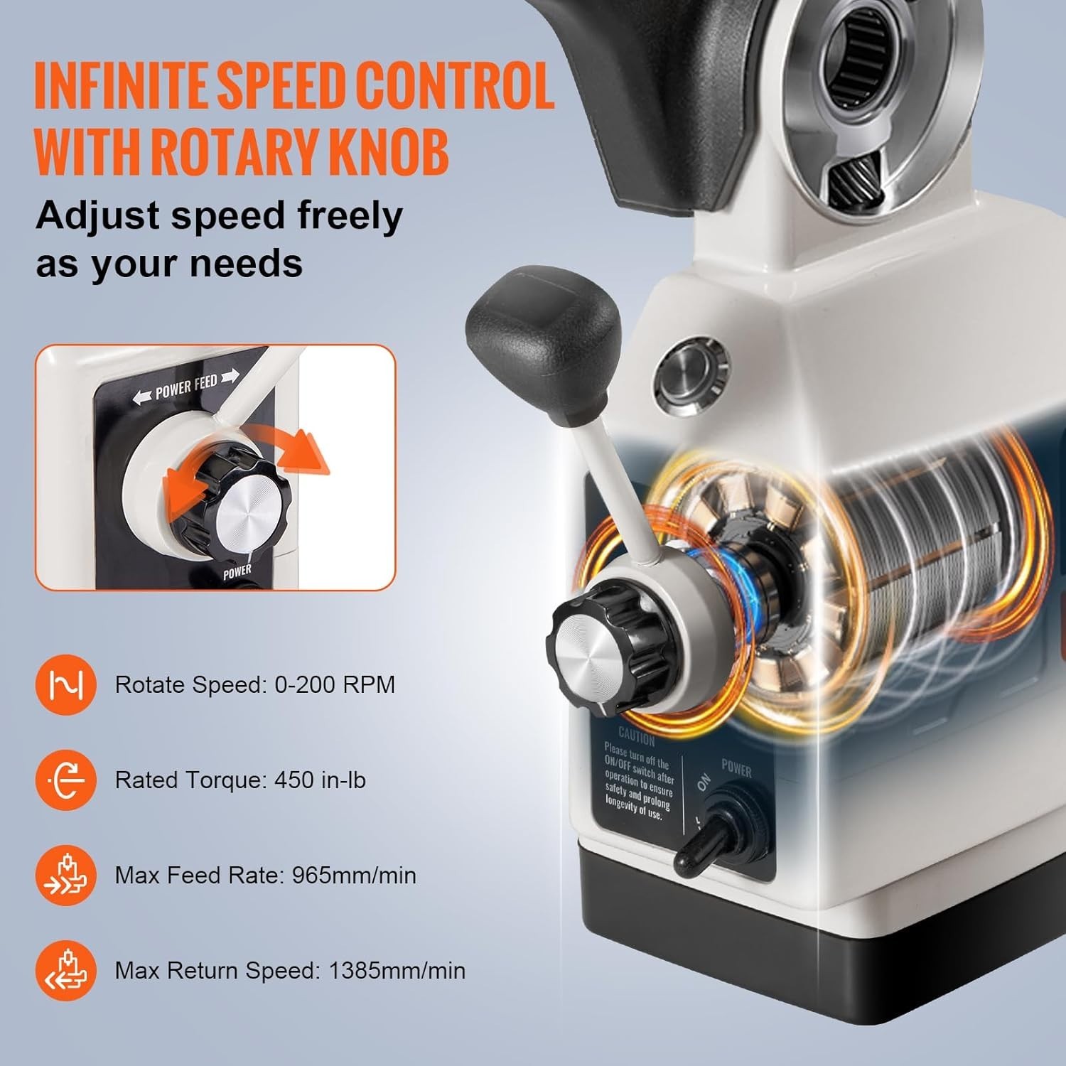 Vevor Al-310S Power Feed X-Axis 450 in-lb Torque,Power Feed Milling Machine 0…