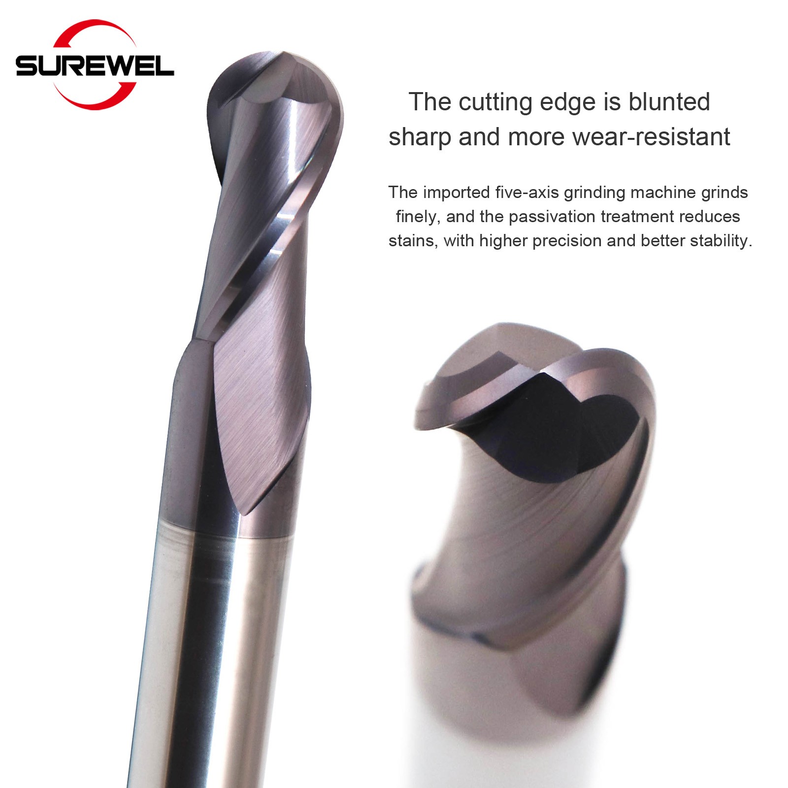 R0.5 R0.75 R2 R3 R4 R5 R6 Carbide Milling Tools Ball Nose End Mill CNC Machining