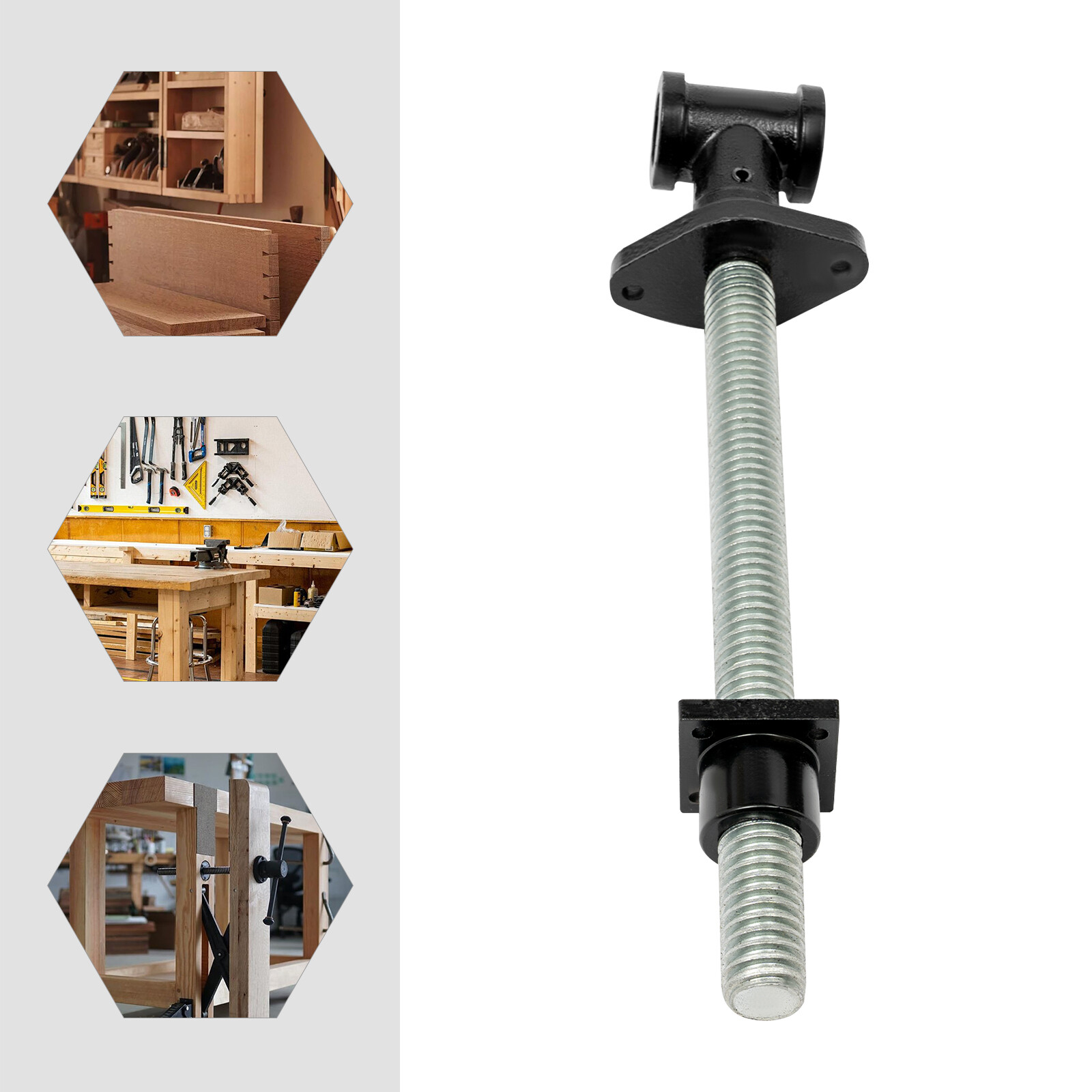 Black 1.1*13in DIY Vise Tool Vise Screw Workbench Vise Screw For Wood Materials