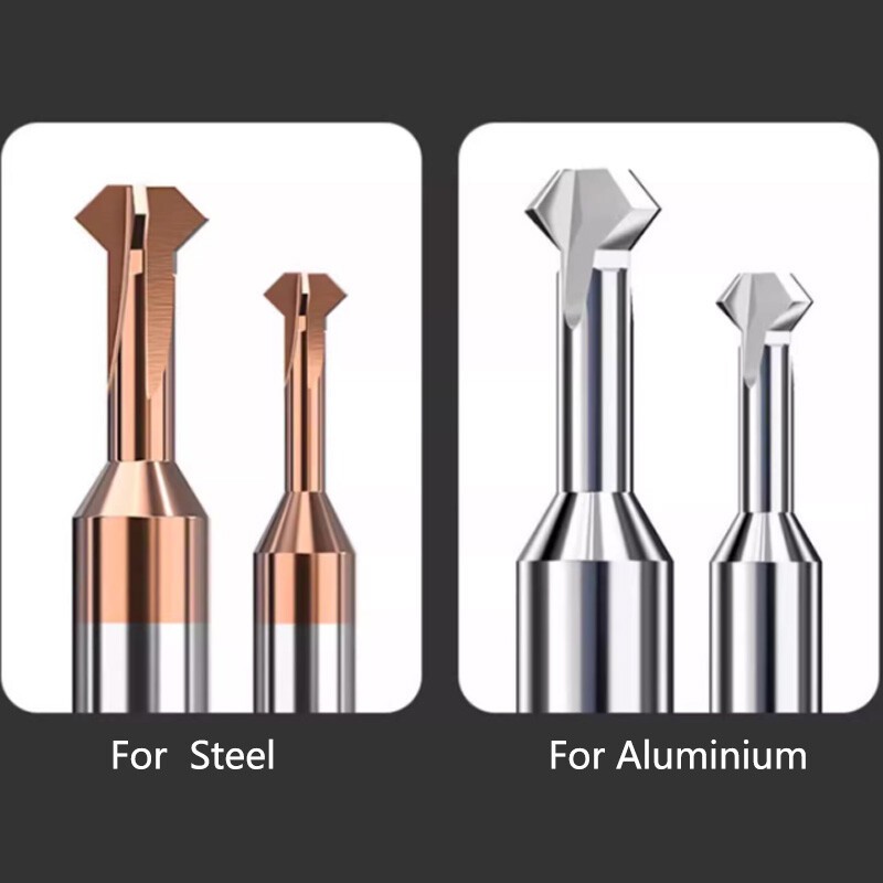 Carbide Chamfer Cutter Deburrer Double Angle End Mill Ø3-12mm 3/4 Flute Milling