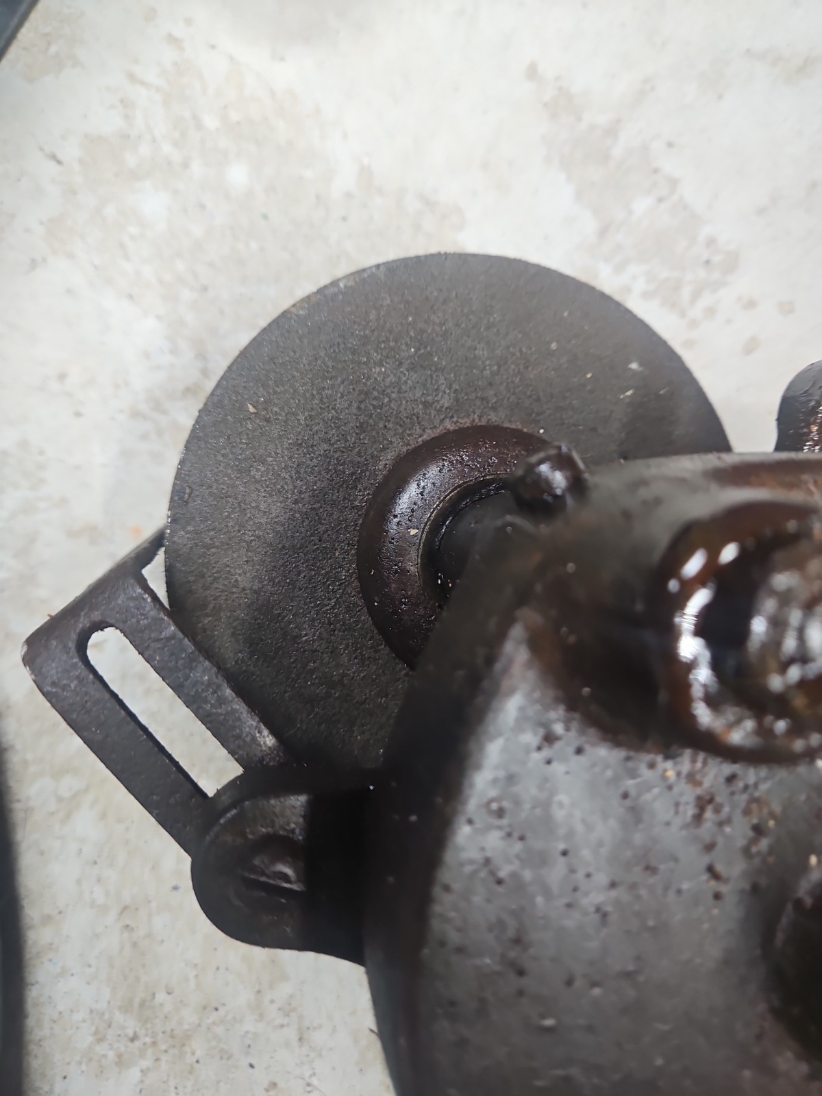 Vintage Hand Crank Bench Grinder Sharpener, Needs A Handle
