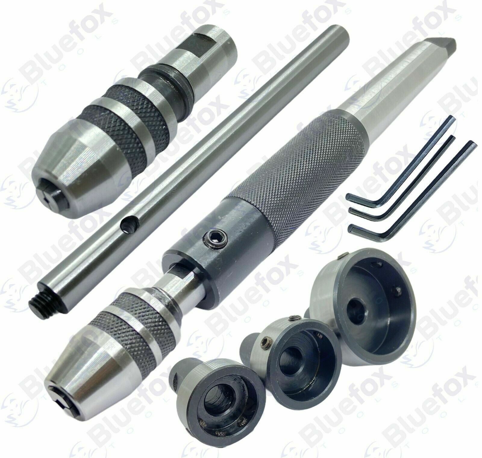 Lathe Tailstock Tap And Die Holder Set MT3 Shank Threading Tapping Kit 8 Pc Set