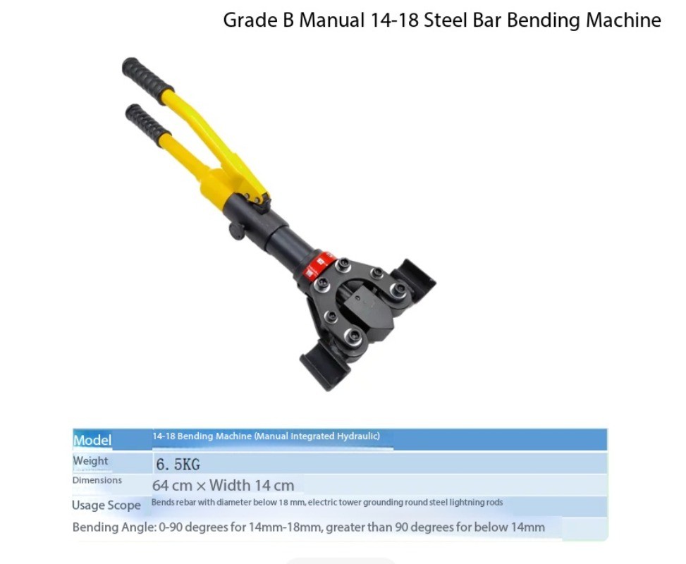 Manual Hand-Held Rebar Bending and Straightening Machine Hydraulic Portable