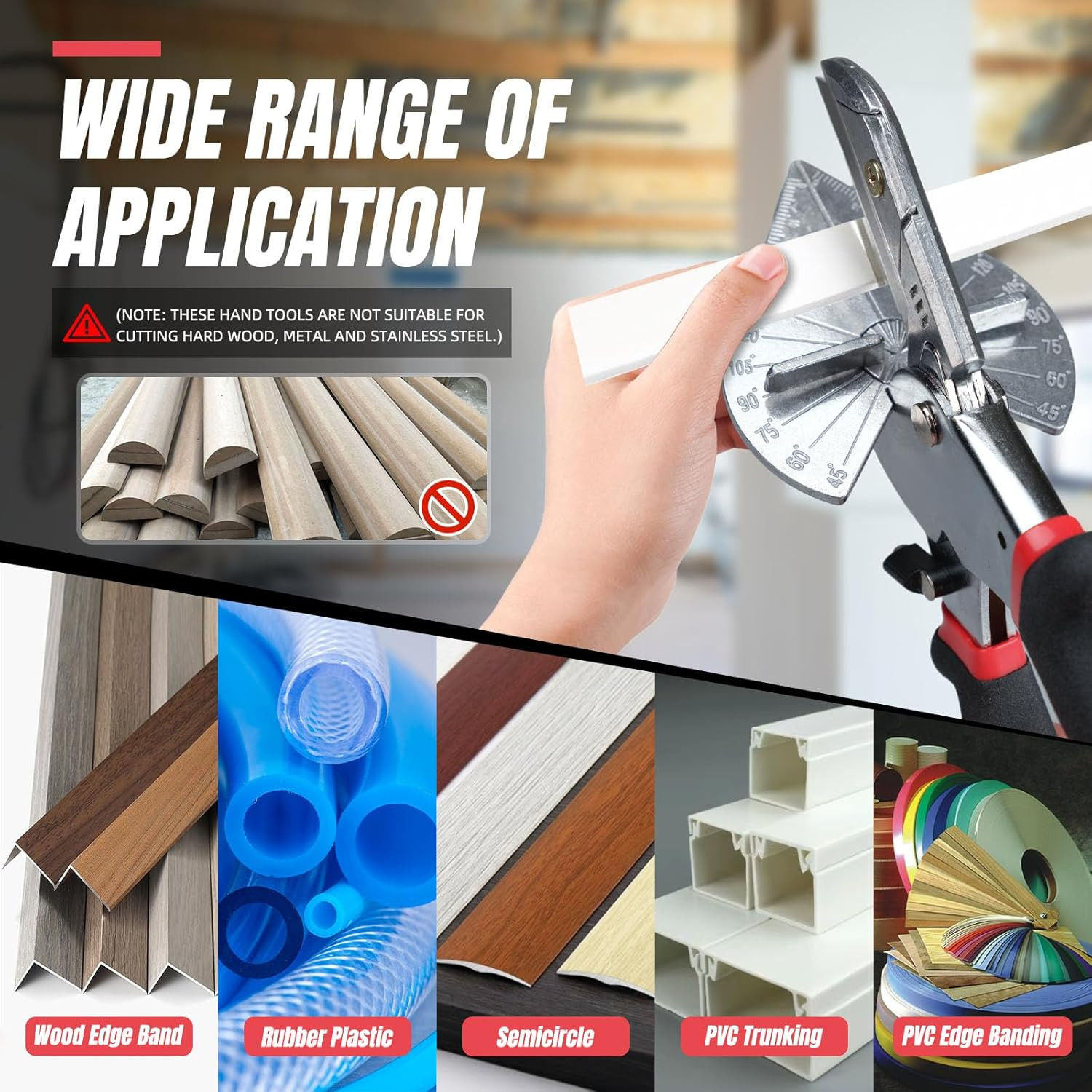 Durable Miter Shear with Adjustable Cutting Angle for Home Improvement Projects