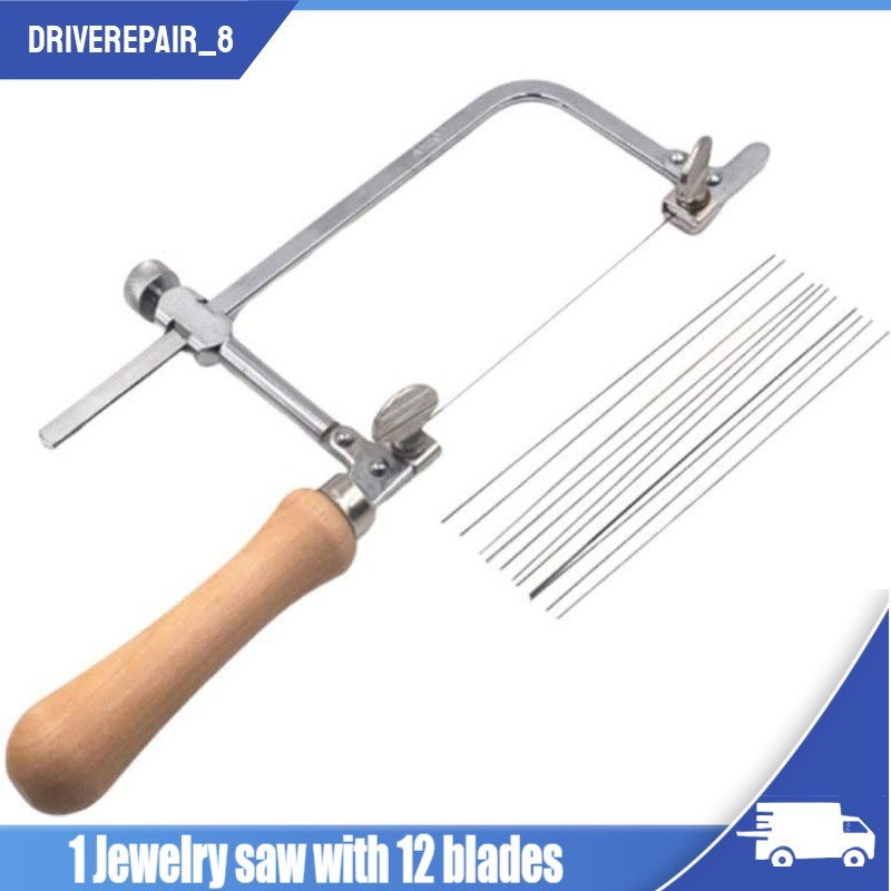 Mini U-shaped Saw For Jewelry DIY Tool Bow Saw Frame With 12 Blades Kit NEW US