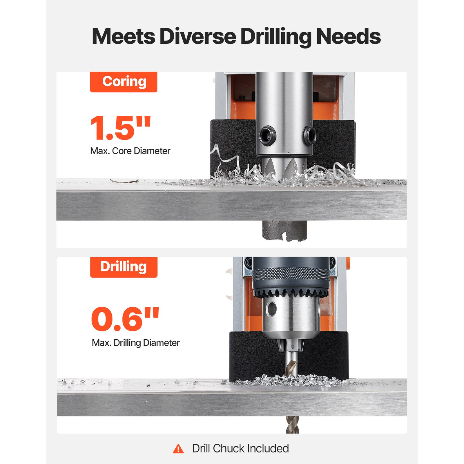 Magnetic Drill Press Mag Drill Press 1200 W 1.5 in Boring Diameter 900 RPM