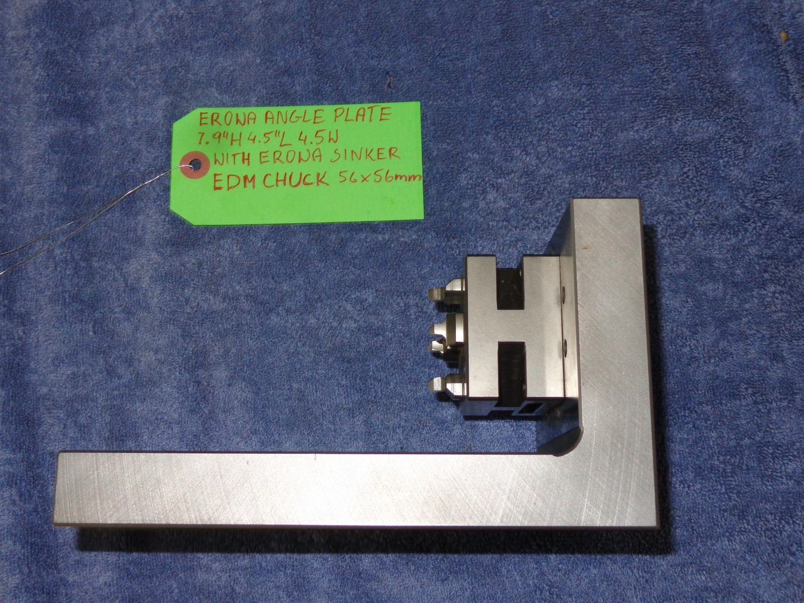 EROWA ANGLE PLATE 7.9X4.5X4.5″ WITH EROWA SINKER EDM CHUCK 56X56mm
