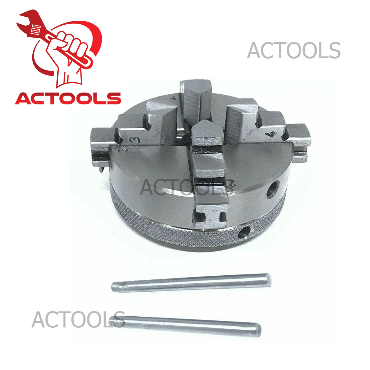 New 4 Jaw 2-1/2″ 65mm Self Centering Mini Lathe Chuck & MT1 Drawbar – M6 x 1 USA