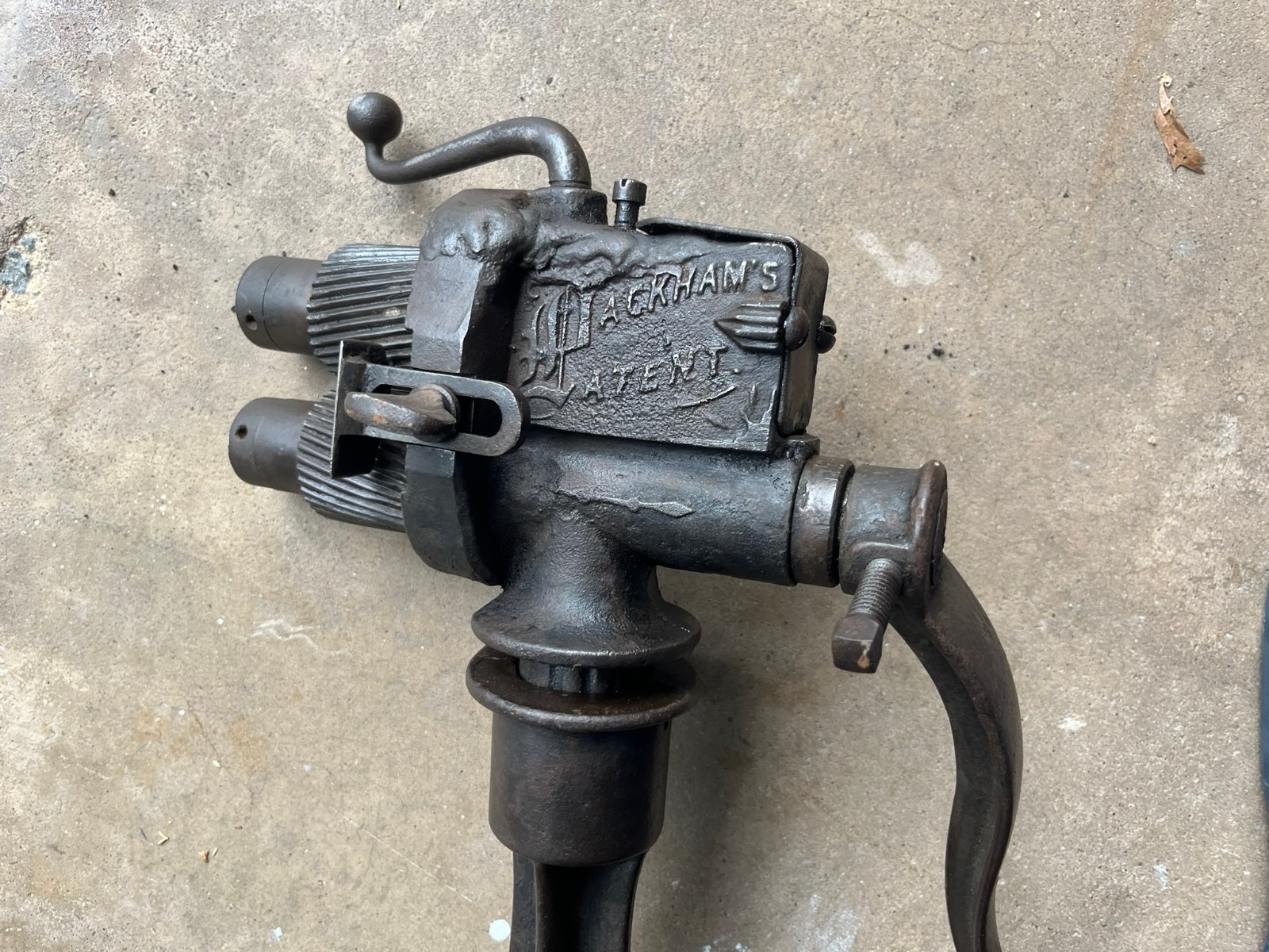 Vintage Packham bench mounted metal crimper (crimping tool)