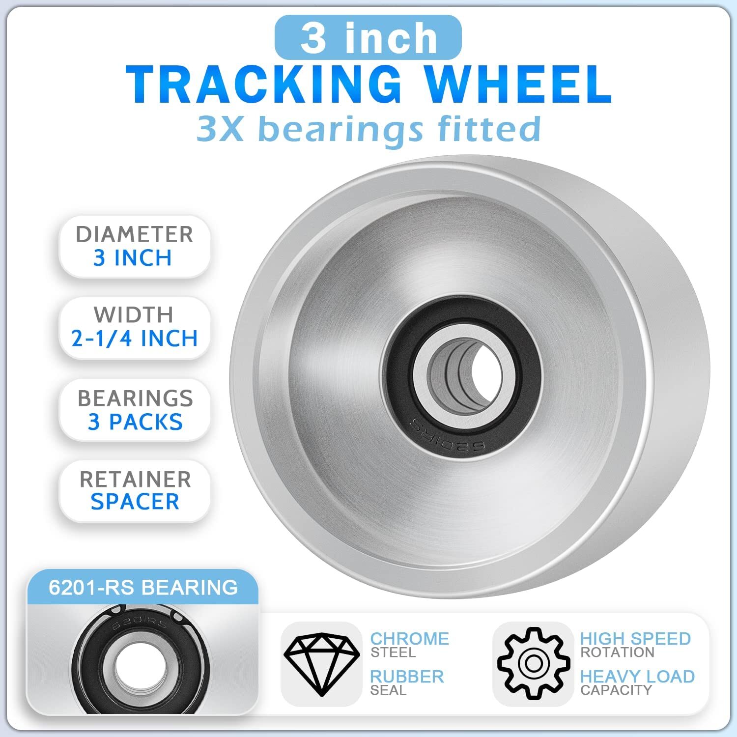 Belt Grinder 2×72 Wheel Set For Knife Grinder with Drive Idler,Tracking Wheel