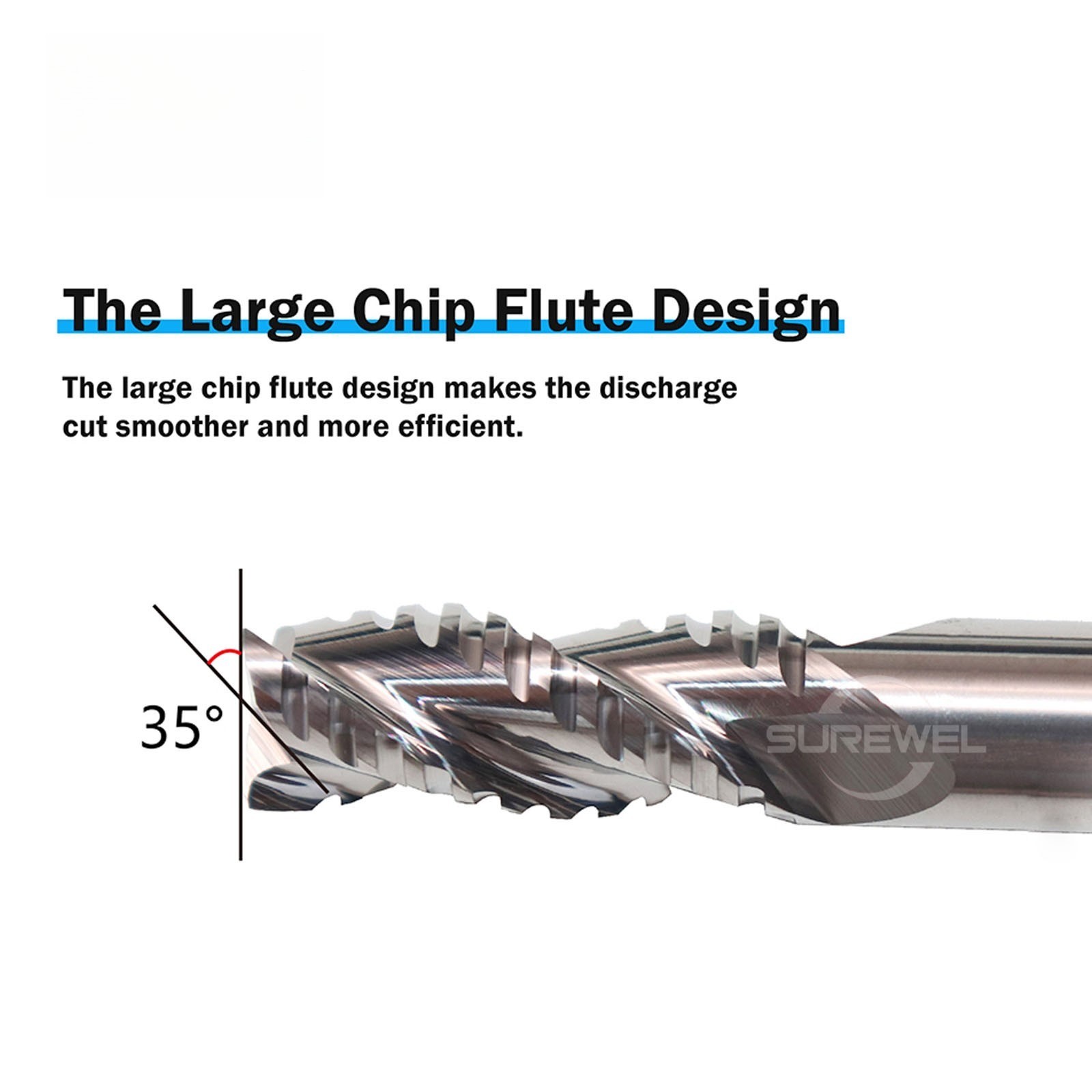 Carbide Roughing End Mills 3 Flute CNC Milling Cutter Bits Router for Aluminum