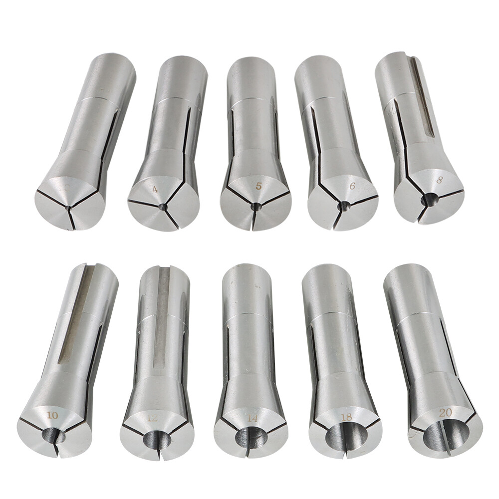 New 3mm-20mm R-8 Collet Milling Lathe 10pc Round Collets Set Milling Lathe Tool