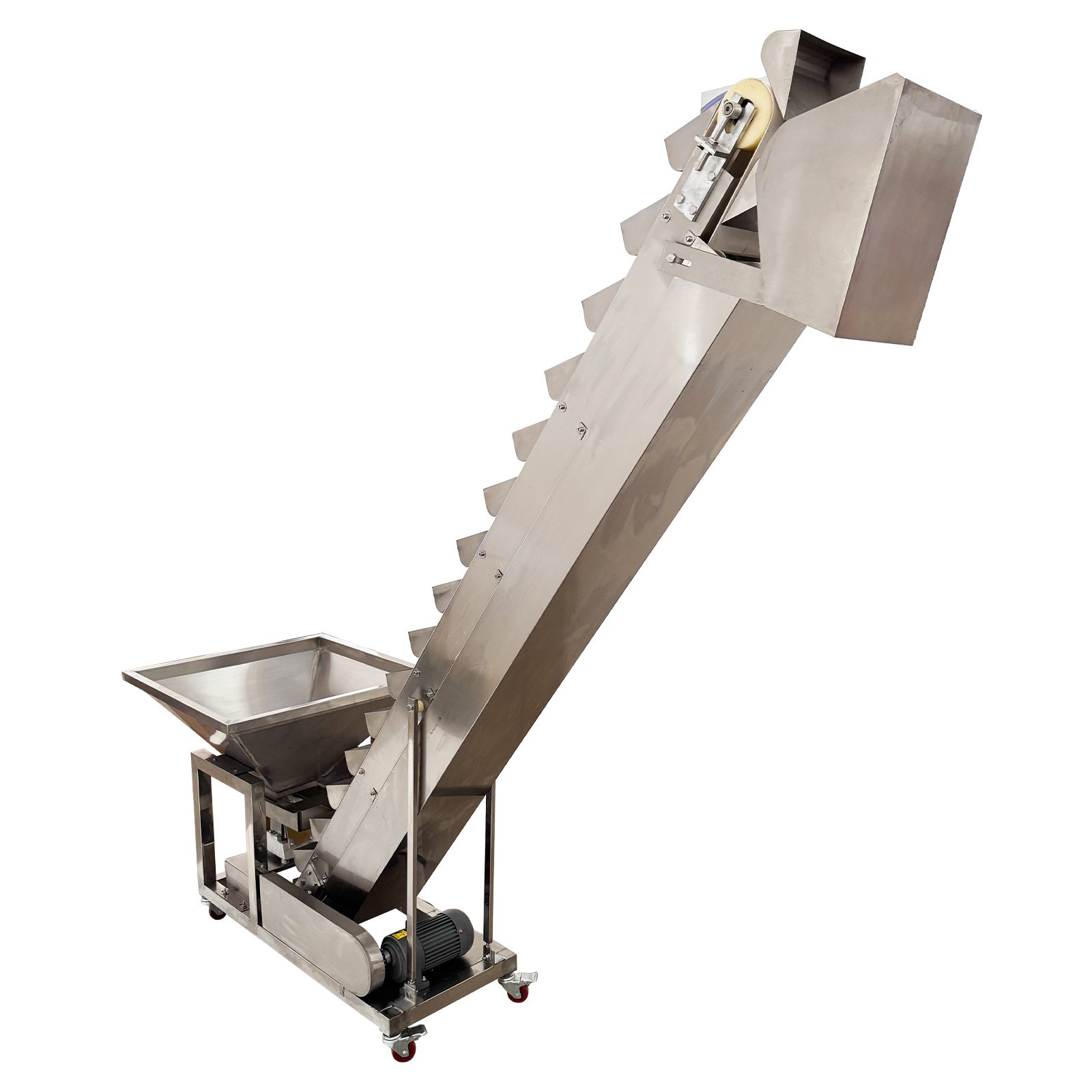 110V Stainless Steel Bucket Conveyor Feeding Machine 6.8ft Flour Feeder