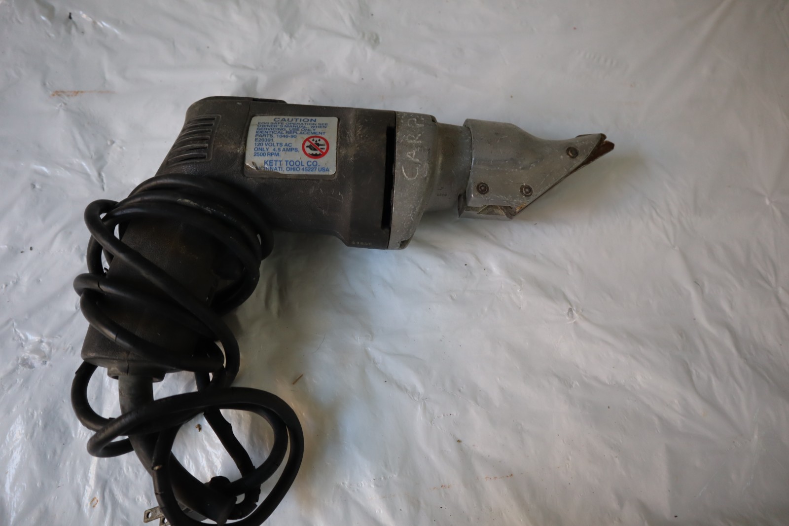 Kett Power Shear Model K-200 LR35671 Cuts 18 GA. C.R. Steel