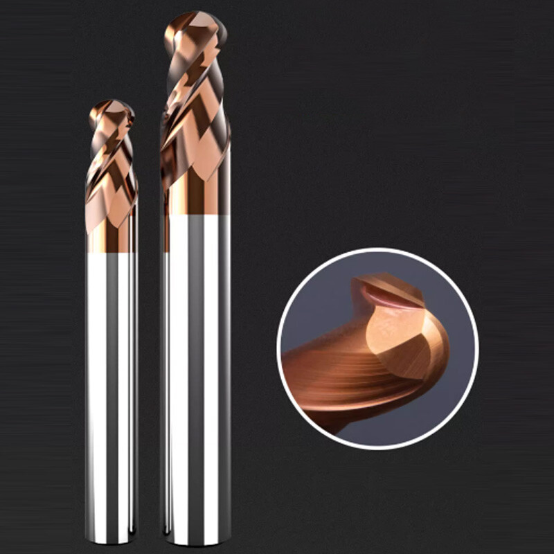 Solid Carbide Ball Nose End Mill R0.5 – R7 2 Flute HRC=55° Milling Cutter TICN