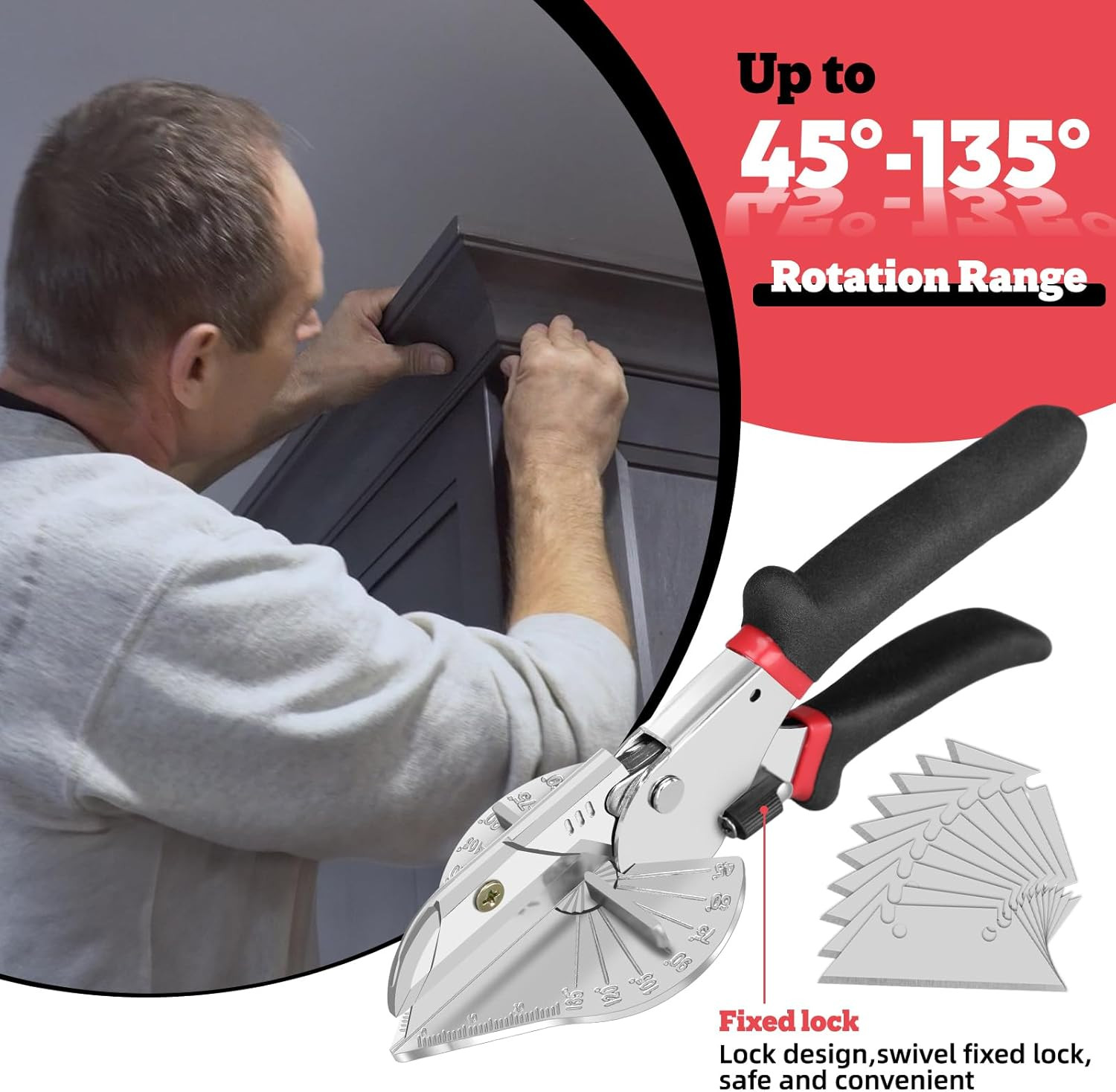 Durable Miter Shear with Adjustable Cutting Angle for Home Improvement Projects