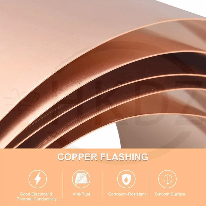 99.99% Pure Copper Cu Metal Sheet Roll Foil Plate Strip T2 Thickness 0.1mm -3mm