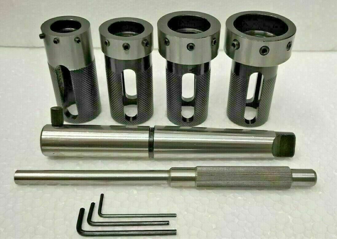 Lathe Tailstock Die Holder Box Set Of 4 Floating Type MT3 SHANK Holds Metric Die