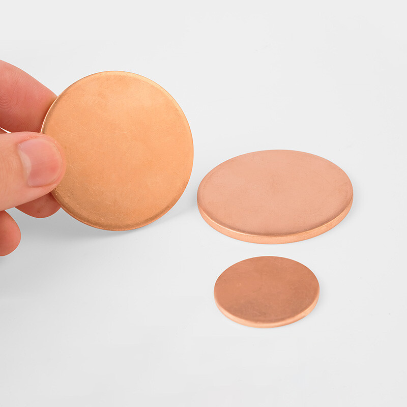Solid Pure Copper Discs Blank Round Plate Metal Sheet Ø10-200mm Thickess 0.5-3mm