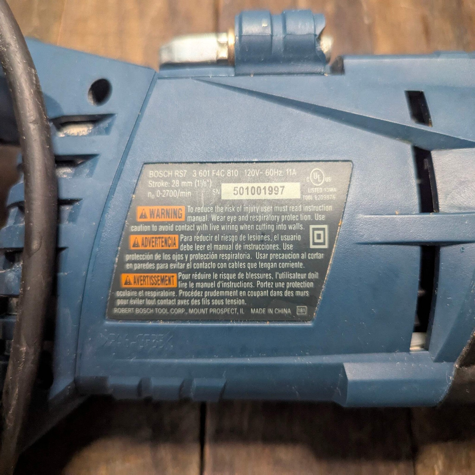 Bosch 11-Amp Variable Speed Corded Reciprocating Saw RS7