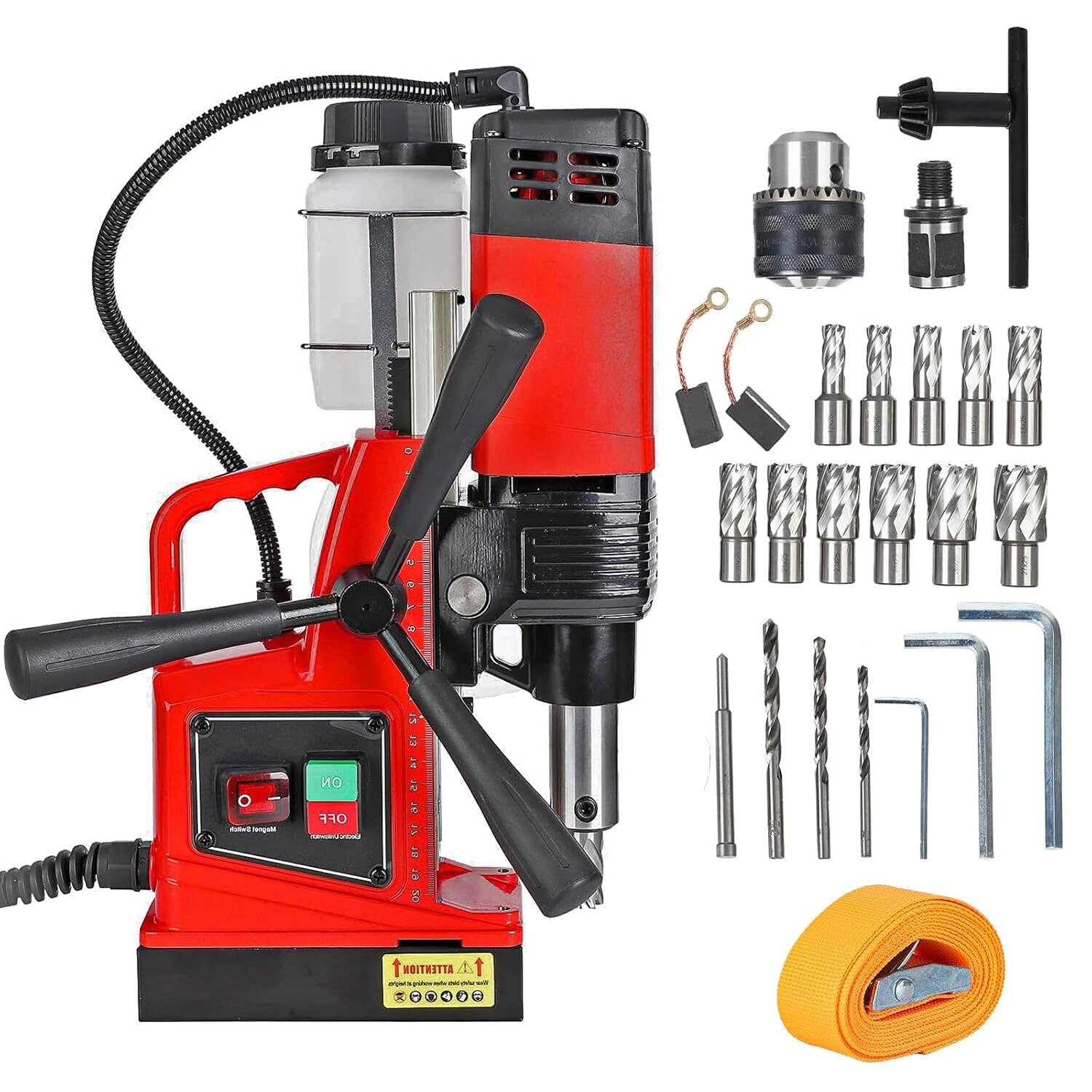 1300W Magnetic Drill Press 13000N 810RPM Electric Mag Drill 1.6″ with 11 Bits