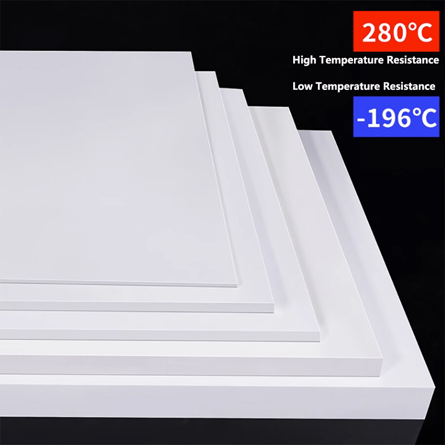 White PTFE Sheet Plate Thick 0.5mm to 30mm Polytetrafluoroethyle Plastic Panel