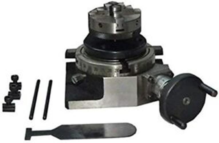 Rotary Table Horizontal & Vertical 3″ / 75mm with 65mm Lathe Chuck 4 Jaw for Mil