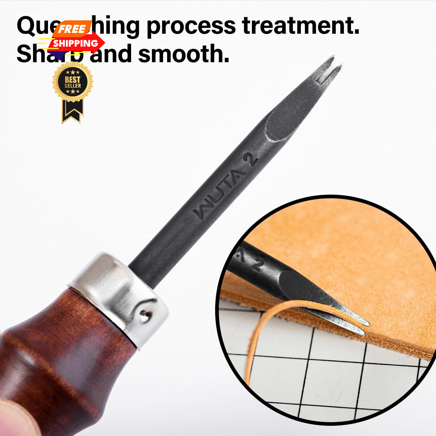 WUTA Edge Skiving Beveler Tools for Leather Craft 3pcs High 0.8mm+1mm+1.2mm