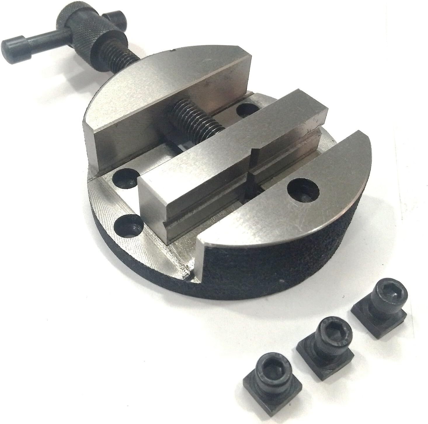 ADI Round Vise Vice for 3″ & 4″ Rotary Table + 3 Fixing Tee Nut-Milling Tool