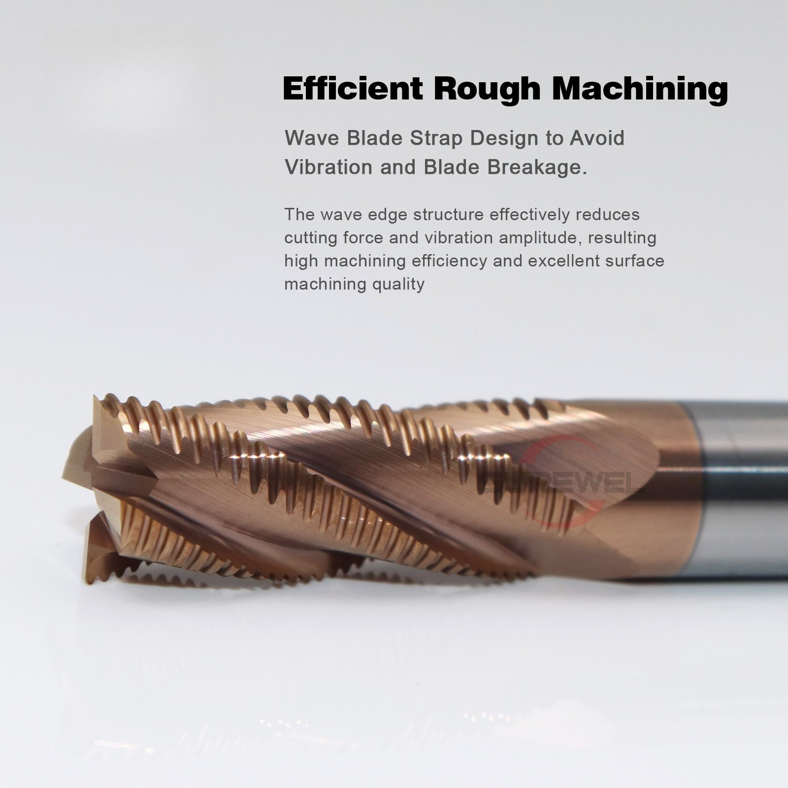 Carbide Roughing End Mill – 4 Flute AlTiSiN Coated, Waveform Cutter for Hardened