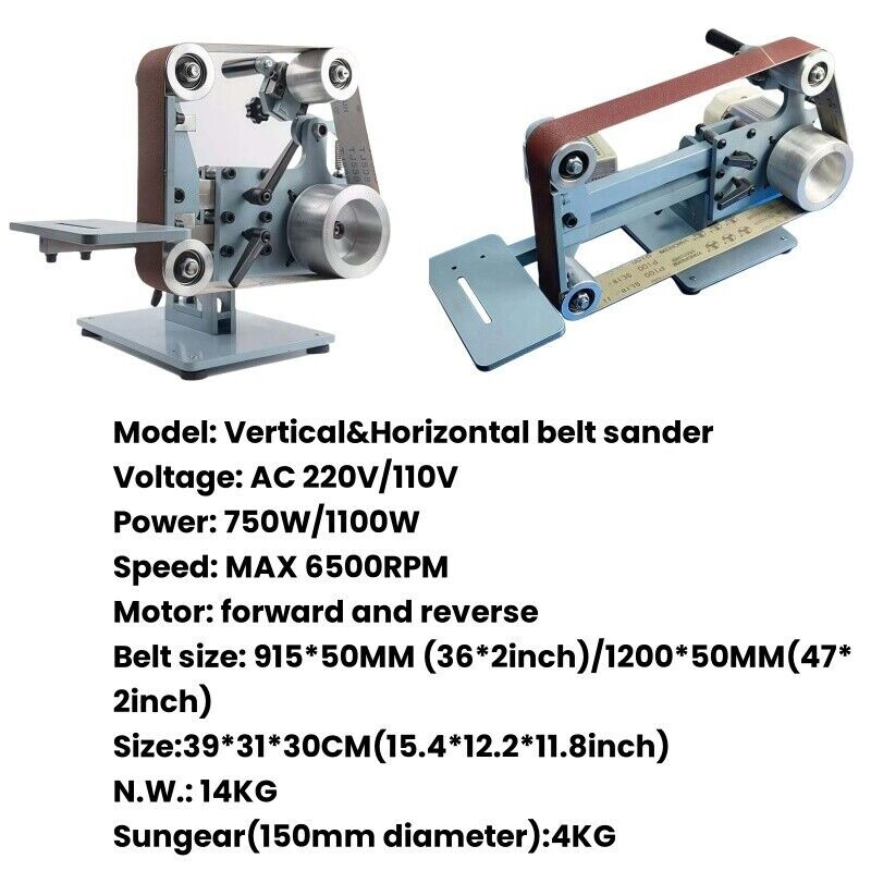 110/220V Brushless Electric Belt Sander 915*50MM/1200*50MM DIY Grinding Machine
