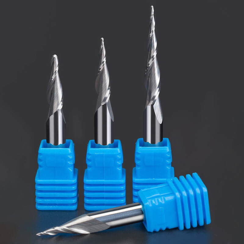 Tapered Ball Nose End Mill 2 Flute 6mm Shank Carbide End Mill Spiral Router Bit