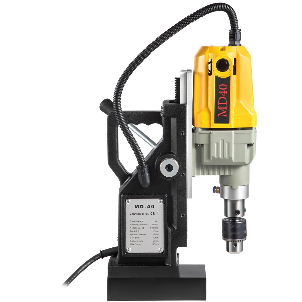 Magnetic Drill 1100W 1.57 Inch Boring Diameter 2697 lbf Portable Electric Mag