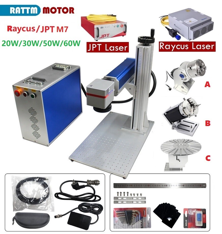 Raycus/JPT M7 MOPA 20W 30W 50W 60W Fiber Laser Marking Machine Engraving Metal