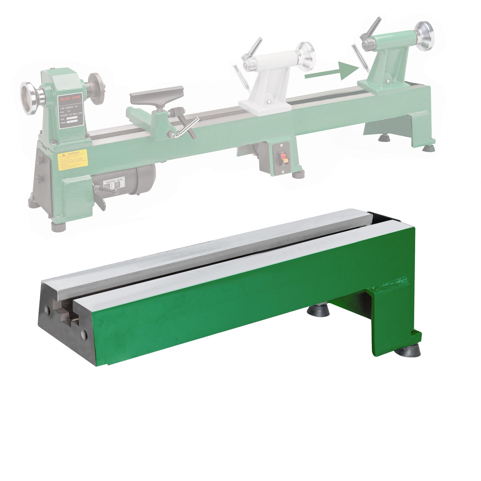 Extension Bed for Woodturning Lathe, with Harbor Freight Central Machinery 65…