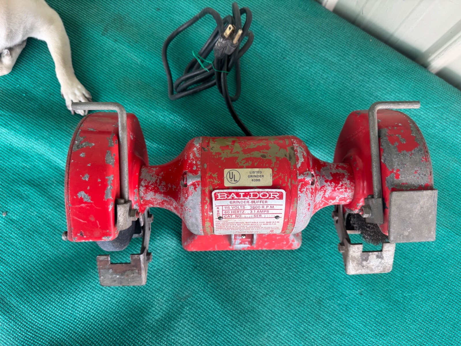 Baldor 612R Bench Grinder Buffer Wire Wheel 1/3 hp – 3600 Rpm 6″ USA See Video