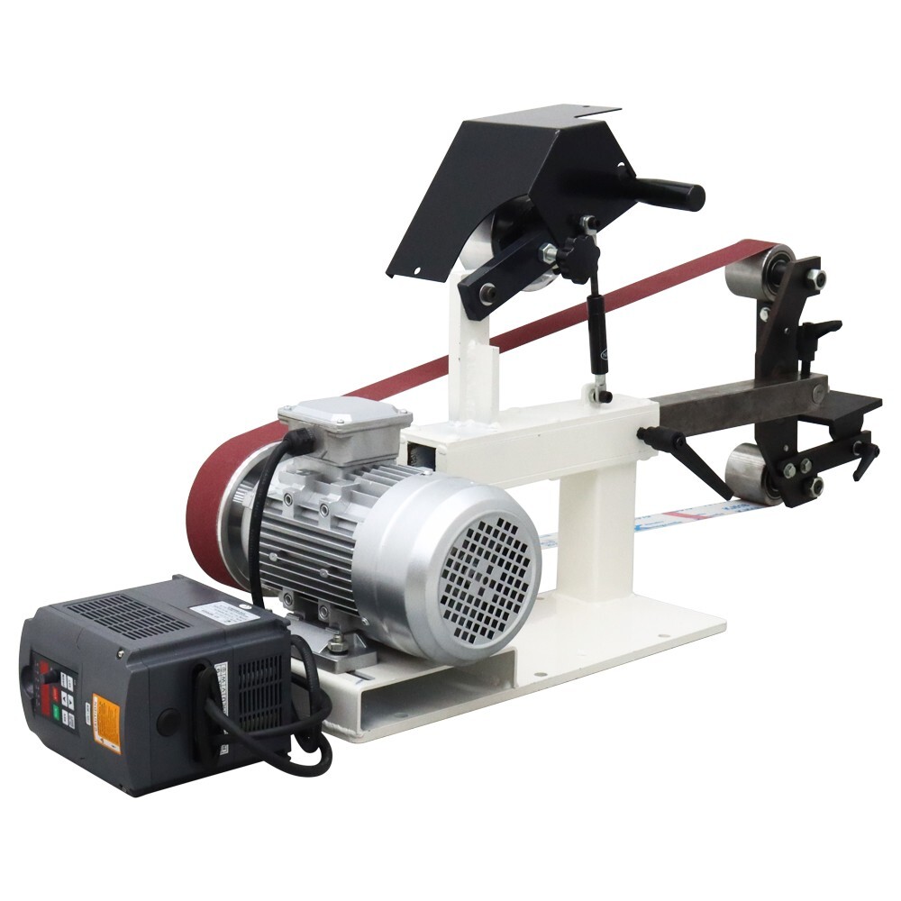 72″-82″ Sand-Belt Grinder with 3 Grinding Wheel for Arc/Flat/Concave Grinding