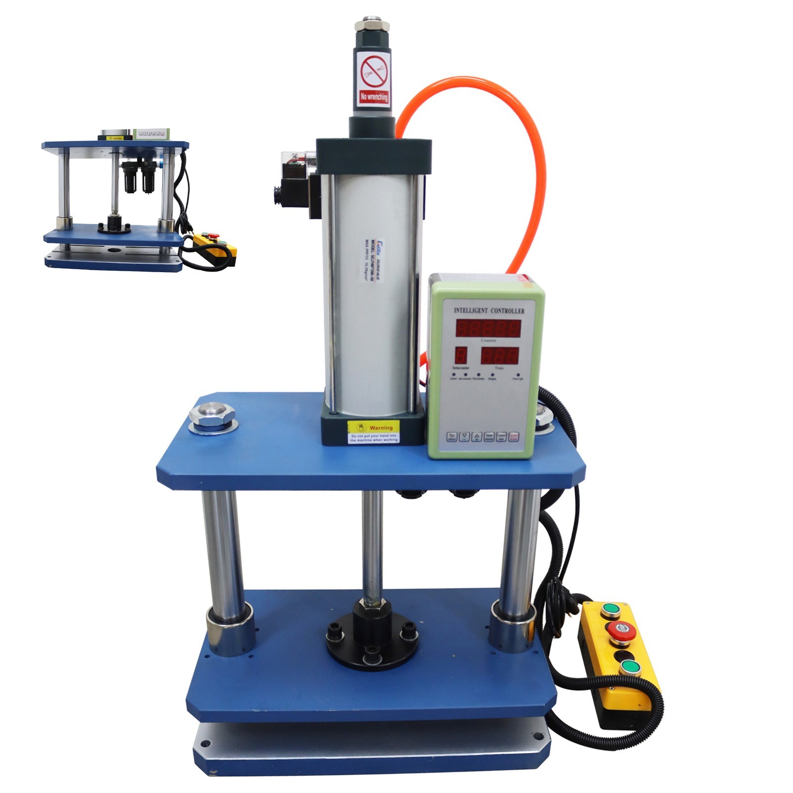 110V 1102lbs Pneumatic Punch Machine with Controller 7.87-1.96in Double-column