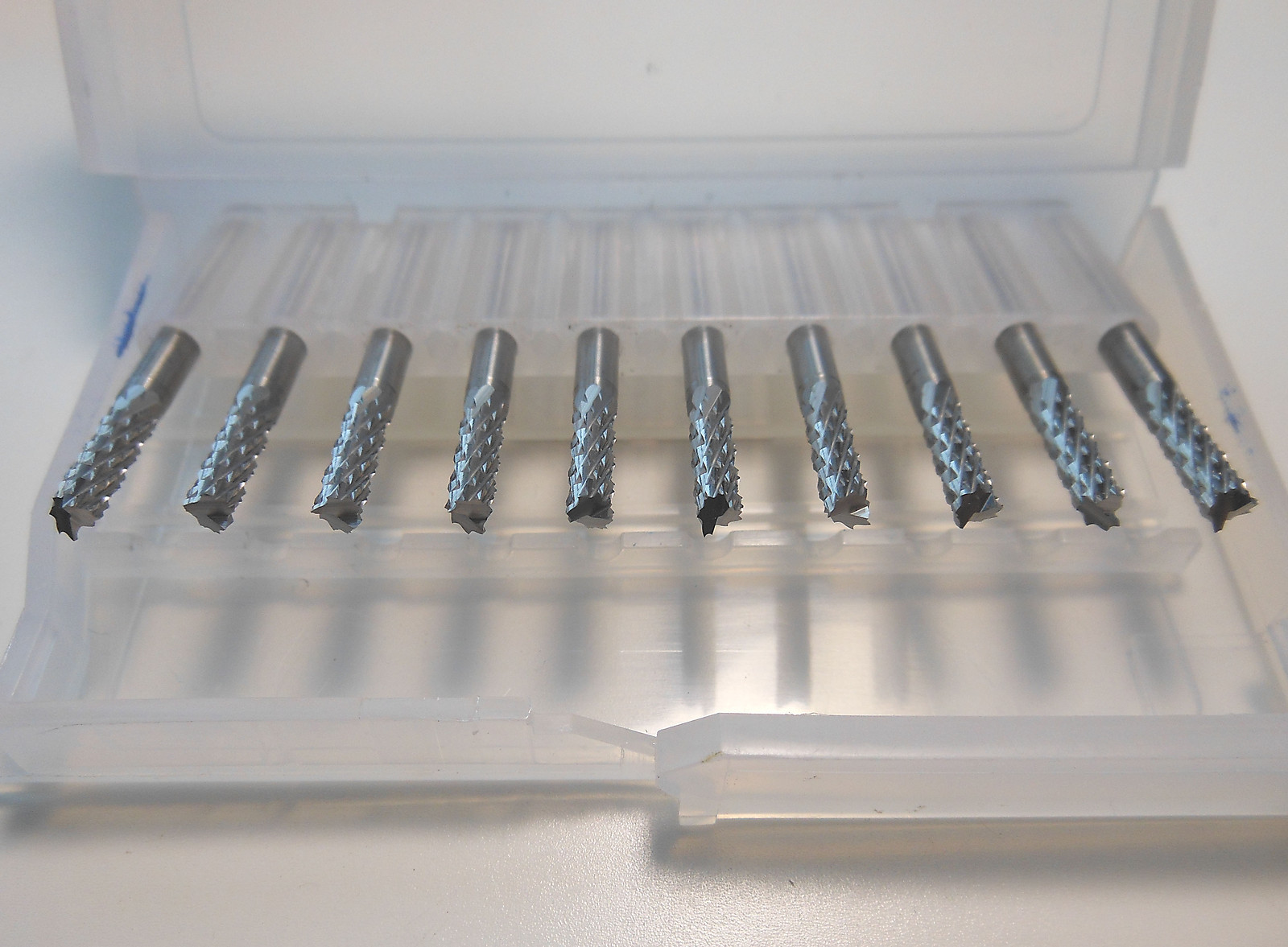 10pc 0.5 to 3.175mm Shank Carbide End Mill Engraving Bits CNC PCB Machinery