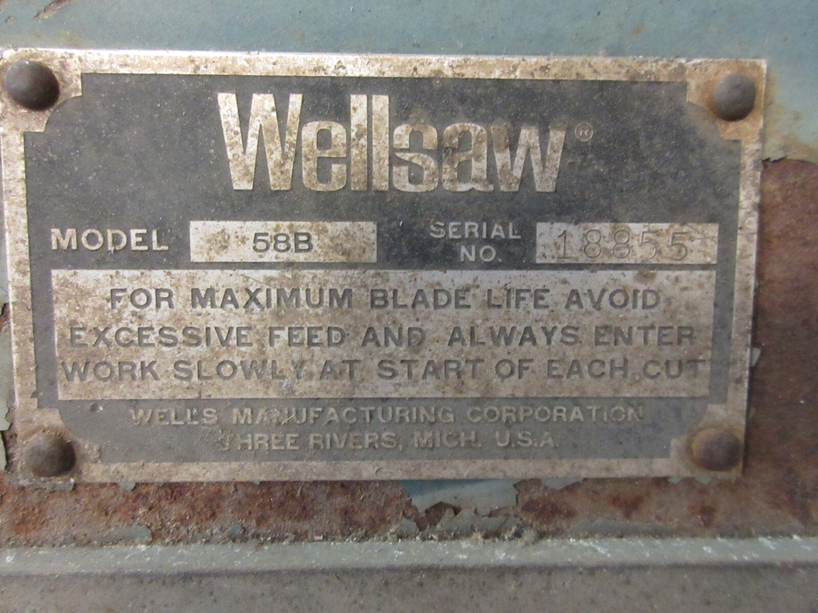 WELLSAW 58B HORIZONTAL / VERTICAL BAND SAW 9-1/2″ x 11″