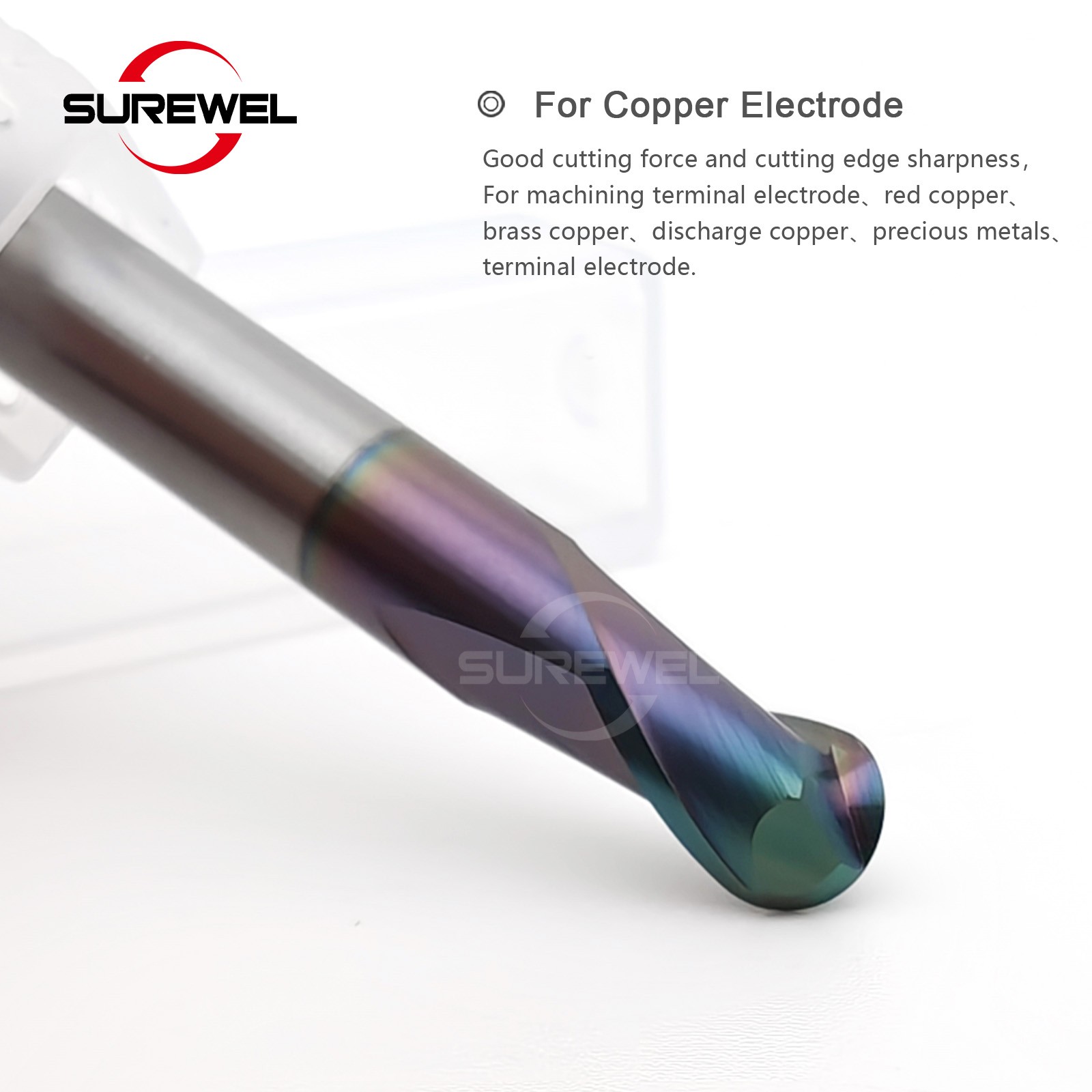 Carbide Milling Tools Copper Electrode Ball Nose End Mill R0.5-R6 CNC Machining