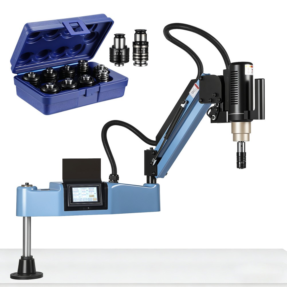 M3-M16 Universal Electric Tapping Machine 375rpm 1100mm Arm w/ 9pcs Collets