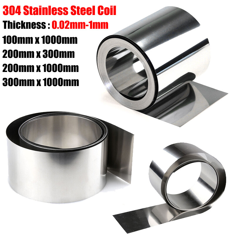 304 Stainless Steel Band Foil Sheet Metal Plate Strip Panel thick 0.02mm-1mm